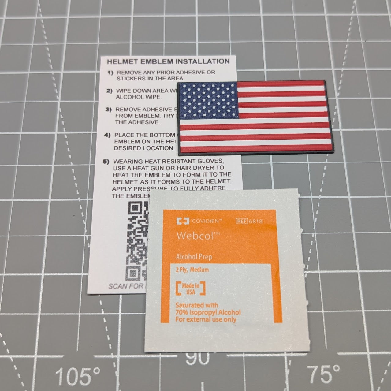 US Flag Batting Helmet Emblems