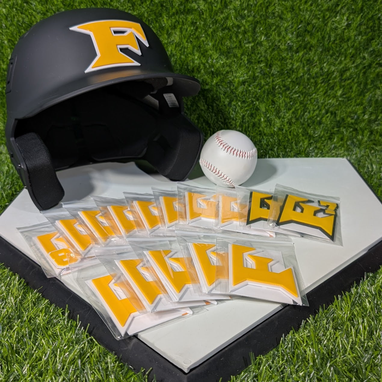 3D Batting Helmet Emblems