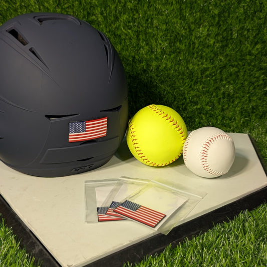 US Flag Batting Helmet Emblems