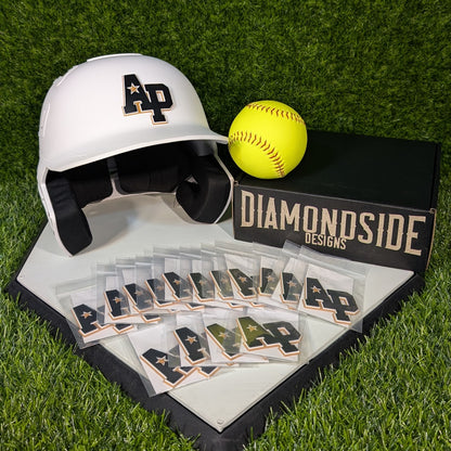 3D Batting Helmet Emblems