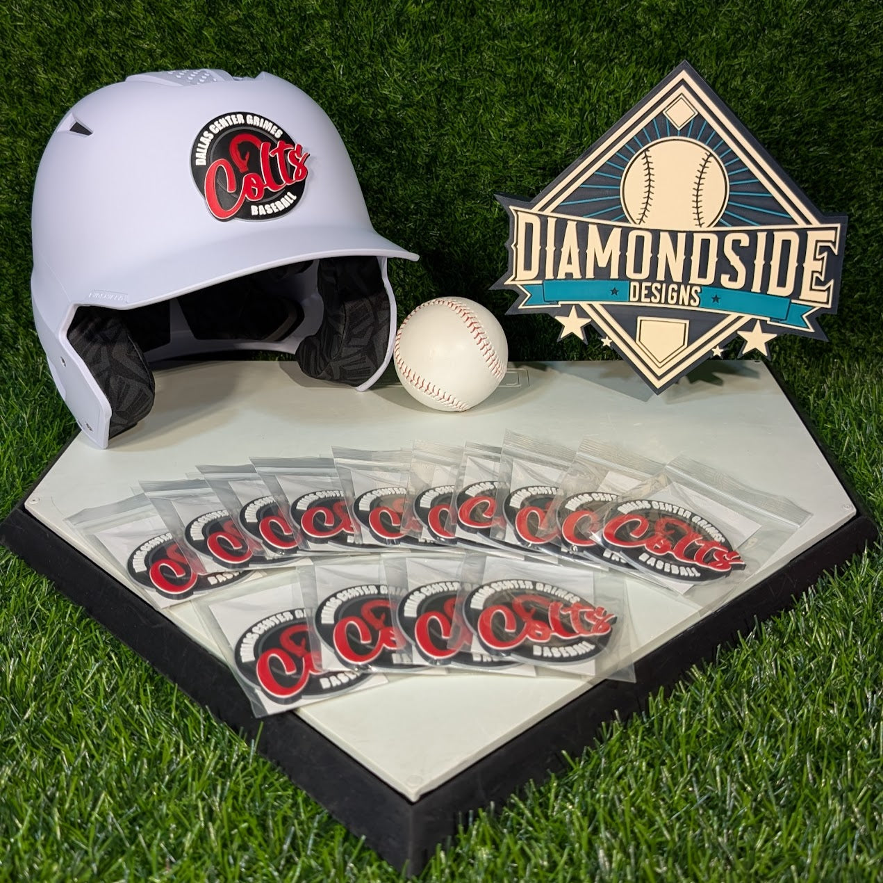 3D Batting Helmet Emblems