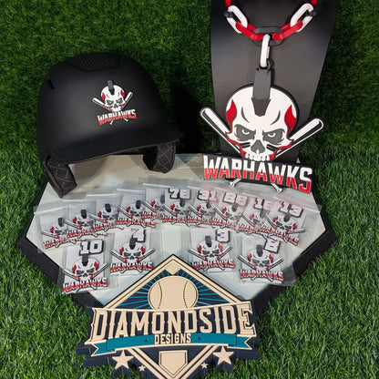 3D Batting Helmet Emblems
