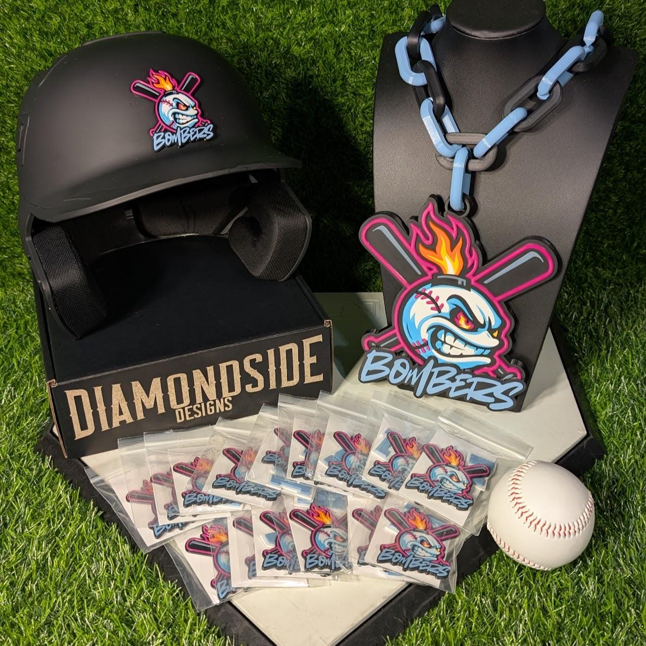 3D Batting Helmet Emblems