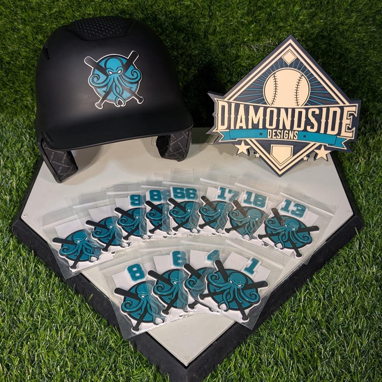 3D Batting Helmet Emblems