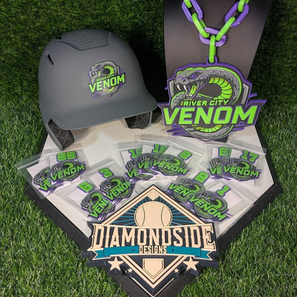 3D Batting Helmet Emblems