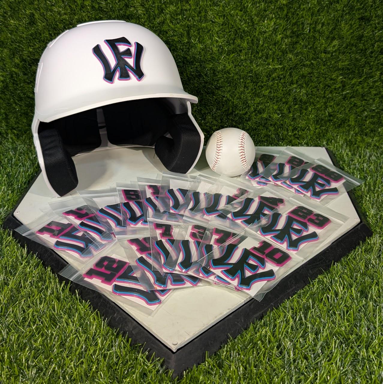 3D Batting Helmet Emblems