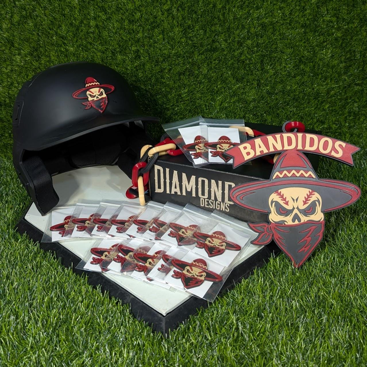 3D Batting Helmet Emblems